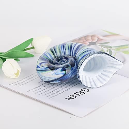 Hand Blown Glass Shell Decoration, Art Glass Conch Sculpture, Colorful Shell Statue for Room Office Coffee Table Living Room TV Stand Cum Home Decoration. - Image 3
