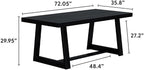 Plank+Beam 72 Inch Farmhouse Dining Table, Solid Wood Rustic Kitchen Table - Image 2