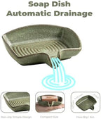 Zoeeker Self Draining Soap Dish, Ceramic Bar Soap Holder with Drainage - Image 2