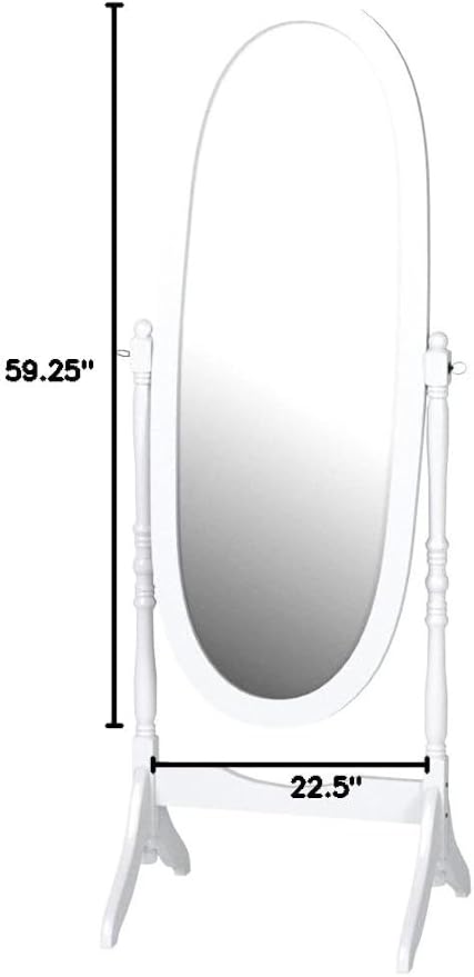 Roundhill Furniture Traditional Queen Anna Style Wood Floor Cheval Mirror - Image 5