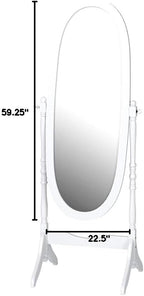 Roundhill Furniture Traditional Queen Anna Style Wood Floor Cheval Mirror - Image 5