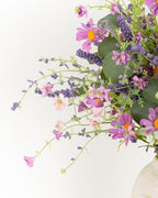 20" Artificial Flowers Bouquet for Vase Indoor, 6 stem Faux Silk Daisies Lavender Silver Dollar Eucalyptus Leaves Wildflower Floral Arrangement Home Decor for Living Room Dining Table Entryway - Image 6
