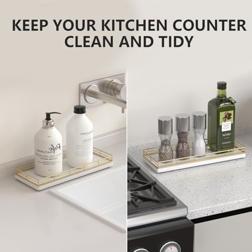 Bathroom Tray for Counter Top Organizer, Oak Wood Vanity Tray - Image 4