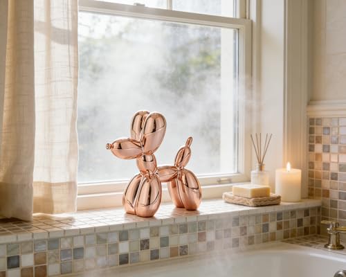 4 Inch Shiny Rosegold Balloon Dog Sculpture - Image 2
