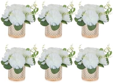 NUPTIO Artificial Flower for Table Centerpieces, Fake Flower in Vase, 6 Pcs by Nuptio