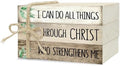 Decorative Books for Home Decor, Wood Book Stack for Table Decor, I Can Do All Things Through Christ Who Strengthens Me Decoration Books for Office Shelf, Farmhouse Stacked Books Decoration (L75) by Ycyfckdr