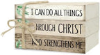 Decorative Books for Home Decor, Wood Book Stack for Table Decor, I Can Do All Things Through Christ Who Strengthens Me Decoration Books for Office Shelf, Farmhouse Stacked Books Decoration (L75) by Ycyfckdr