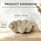 Scalloped Decorative Bowl, 12.6" Shell Ruffle Fruit Bowl Home Decor - Image 3