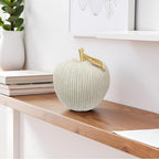 Gray-White Apple Figurine with Gold Leaf, Resin Apple Sculpture for Modern Home Decor, Decorative Fruit Statues Ornament for Kitchen, Living Room, Coffee Table & Shelf Styling - Image 6