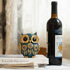 Decorative Owl Figurine, Vintage Blue and Gold Owl Statue Home Decor - Evil Eye Accent for Bookshelf, Bedroom, Living Room, Office & Table. Cute Small Animal Sculpture Gift for Birds Lovers.(Blue) - Image 6