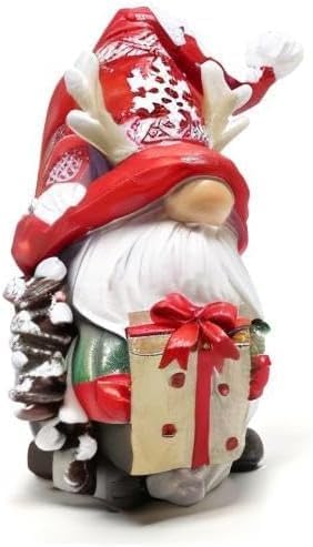 Hodao Christmas Gnomes Decor Resin Figurines with Red Hats and Snowflake Design, Cute Collectible Holiday Statue for Table Decor, Happy Xmas Gift to Celebrate Festive Home Centerpiece Decoration - Image 7