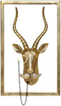 Newinhome Animal Heads Wall Decor (Includes Metal Frame) Resin Animals Sculptures Head Wall Hanging Decoration Gold vintage Wall Sculpture for Living Room Bedroom Office(Antelope) by Newinhome