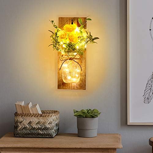 Wall Decor Mason Jar Sconces - Rustic Home Decor with Remote Control - Image 5