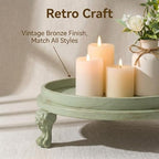 Sage Green Decorative Tray, 11.8 Inch Round Tray with Claw Feet - Image 4