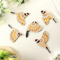 Barydat 5 Pcs Wooden Bird Wall Art Decor folk Birds Art Decor,Yellow by home