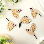 Barydat 5 Pcs Wooden Bird Wall Art Decor folk Birds Art Decor,Yellow by home