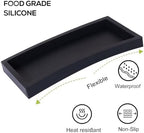 Silicone Bathroom Vanity Tray Dish Soap Holder Sink Organizer, Black - Image 3