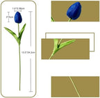 ONLY ART Artificial Royal Blue Tulips 20 Pcs – 13.5 Inch PU Faux Flowers with Bendable Stems for Home Décor, Wedding Centerpieces, DIY Floral Arrangements, New Year and Valentine's Day - Image 2