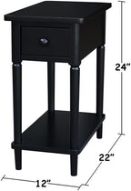 IC INTERNATIONAL CONCEPTS Solid Wood Narrow Side Table in Black - Image 3