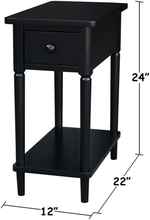 IC INTERNATIONAL CONCEPTS Solid Wood Narrow Side Table in Black - Image 3