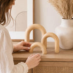 XMGZQ Wood Arch for Coffee Table Decor Items,Wood Statue and Sculpture Set 3,Japanese Neutral Home Decor Aesthetic,Living Room,Entryway,Bookshelf,Floating,Console,Boho Minimalist Objects - Image 4