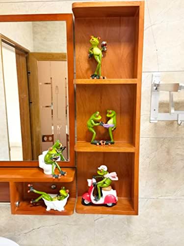 VVGIFTS Frog Figurines Cute Craft Resin Frog Statue for Home Bathroom Decor - Image 6