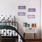 4 Pieces Bible Verses Wall Decor Purple Bathroom Decor Christian Signs Religious Art for Home Motivational Prayer Wall Art for Living Room Office Bedroom Bathroom(Purple,10x4") - Image 3