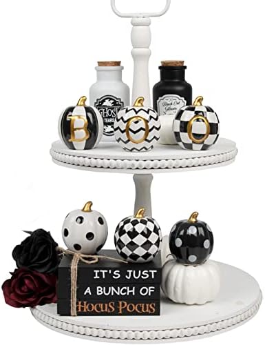 DAZONGE Set of 6 Ceramic Halloween Pumpkins Halloween Decorations Indoor - Image 5