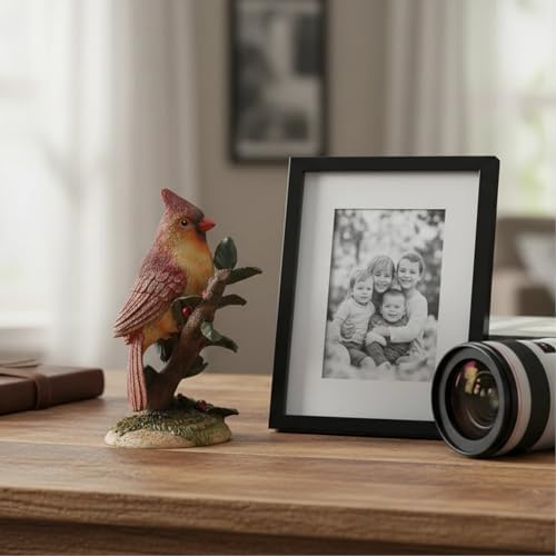 Braxio Bird Figurines Home Decor – Resin Red Cardinal Figurine on Branch, Christmas Cardinal Decor for Shelf, Table, Living Room, Bedroom & Memorial Gift, 5.5 x 3.4 x 7 Inches - Image 2