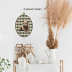 dvhdajed Vintage Bear Oval Wall Art Decor, Cabin Bear Green Checkered Framed Canvas Art, Baby Boys Nursery Decoration, Farmhouse Rustic Animal Wall Hanging Decor for Toddler Room Bedroom,8.7x11.3 In - Image 3