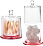 rejomiik Qtip Holder Apothecary Jars with Lid, 2 Pack Thick Glass, Pink - Image 7