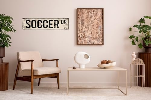CSWLJS Rustic Metal Tin Signs Home Decoration Soccer Sign Fan Soccer Player Soccer Gift Soccer Decor Soccer Athlete Football Street Sign Art Wall Decor Metal Sign 4x16 Inch - Image 5