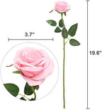 10pcs Pink Roses Artificial Flowers, Realistic Faux Rose with Long Stem - Image 5