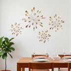 Hicarer 4 Pcs Starburst Wall Decor, Bling Metal Wall Art, Amber - Image 3