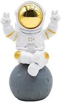 Oooct Astronaut Statue Decor, Resin Spaceman Figurine Decorations, Cute Mini Space Figure Ornament, Abstract Aesthetic Decorative Sculpture for Home Office Desk Shelf Tabletop - 4.2 Inch by Oooct