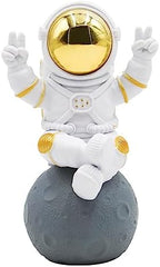 Oooct Astronaut Statue Decor, Resin Spaceman Figurine Decorations, Cute Mini Space Figure Ornament, Abstract Aesthetic Decorative Sculpture for Home Office Desk Shelf Tabletop - 4.2 Inch by Oooct