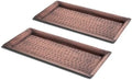 Monarch Abode Decorative Tray – 12-Inch Hand Hammered Antique Copper Metal Bathroom Tray Countertop Vanity Trays Organizer, Perfume Plate for Dresser, Kitchen Countertop Small Fruit Platter, Pack of 2 by MonarchAbode