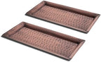 Monarch Abode Decorative Tray – 12-Inch Hand Hammered Antique Copper Metal Bathroom Tray Countertop Vanity Trays Organizer, Perfume Plate for Dresser, Kitchen Countertop Small Fruit Platter, Pack of 2 by MonarchAbode
