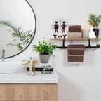 Bathroom Shelf Decor Signs with Bookstack, 3D Round Signs & Fake Plants - Image 4
