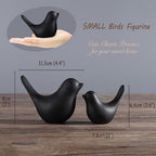 FANTESTICRYAN Small Birds Statues Home Decor, Modern Style, Black, S&L 2pcs - Image 2
