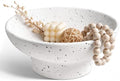 LE TAUCI 10" Ceramic Decorative Bowl, Key Bowl for Entryway, Handcrafted Sturdy Pedestal Bowl, Modern Farmhouse Fruit Bowl for Kitchen Counter, Centerpiece, Speckled White by LETAUCI