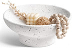 LE TAUCI 10" Ceramic Decorative Bowl, Key Bowl for Entryway, Handcrafted Sturdy Pedestal Bowl, Modern Farmhouse Fruit Bowl for Kitchen Counter, Centerpiece, Speckled White by LETAUCI