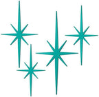 Blulu 4 Pcs Starburst Shaped Wall Decor Mid Century Modern Art,Mint by Blulu