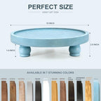 EOSAHR Round Decorative Tray, Coffee Table Accent, Coastal Style, Sky Blue - Image 2