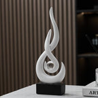 Modern Abstract Art Table Decoration,Resin Flame Statue Modern Centerpiece Ornaments for Living Room Great Gift Idea Home Decor,Collectibles (White) - Image 3
