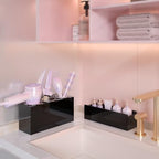 Glossy Black Countertop Detachable Hair Tool Organizer for Vanity - Image 3
