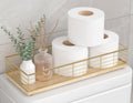 Toilet Paper Storage Basket, 16" Large Oak Wood Toilet Paper Basket by Focusonit