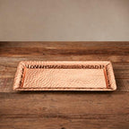 Monarch Abode Decorative Tray – 12-Inch Hand Hammered Copper Plated Metal Bathroom Tray Countertop, Vanity Trays Organizer, Perfume Plate for Dresser, Kitchen Countertop Small Fruit Platter - Image 2
