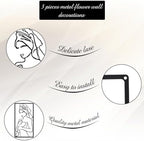CHENGU 3 Pieces Metal Minimalist Abstract Woman Wall Art Line Drawing Wall Art Decor Single Line Female Home Hanging for Kitchen Bathroom Living Room - Image 6