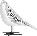 Quoowiit Bird Figurine, Modern Sculpture and Statues for Home Decor, Animal Statues for Bookshelf, Table, Entryway, Fireplace, Resin Decorative Sculpture with Chic Polka Dots Art Design (White) by Quoowiit